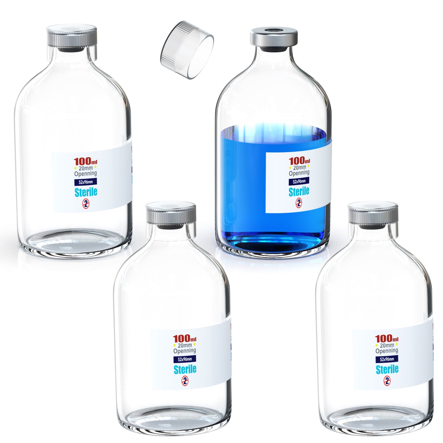 Sterile Empty Vials With Reuse Cap And 13 /20 mm Self Healing Injection Port,Buckle Glass Vials ,Sterile Package