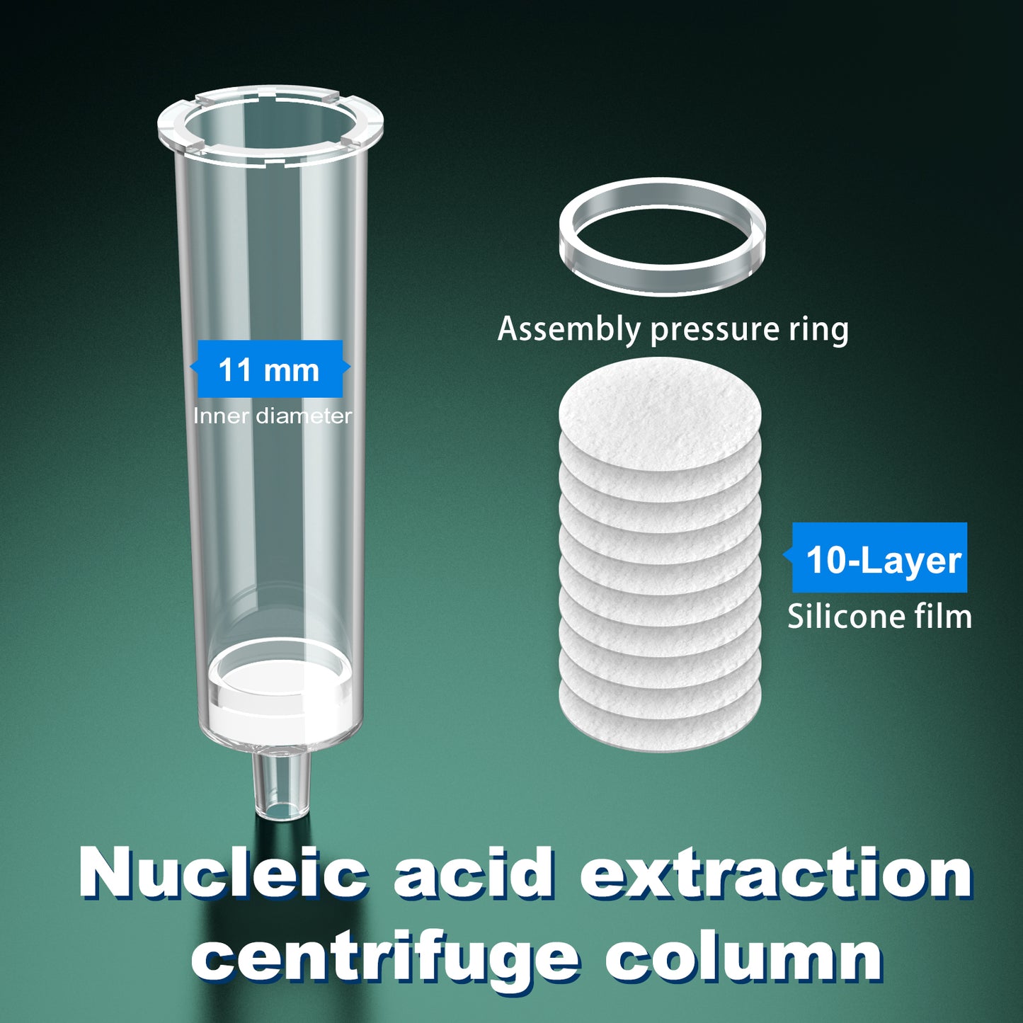MIDI Spin Columns Silica Spin Tube Kit,High Speed Plasmid Column & Collection Separator Tube with 10 Layers Membrane for Lab Purification,15 ml,3 pcs