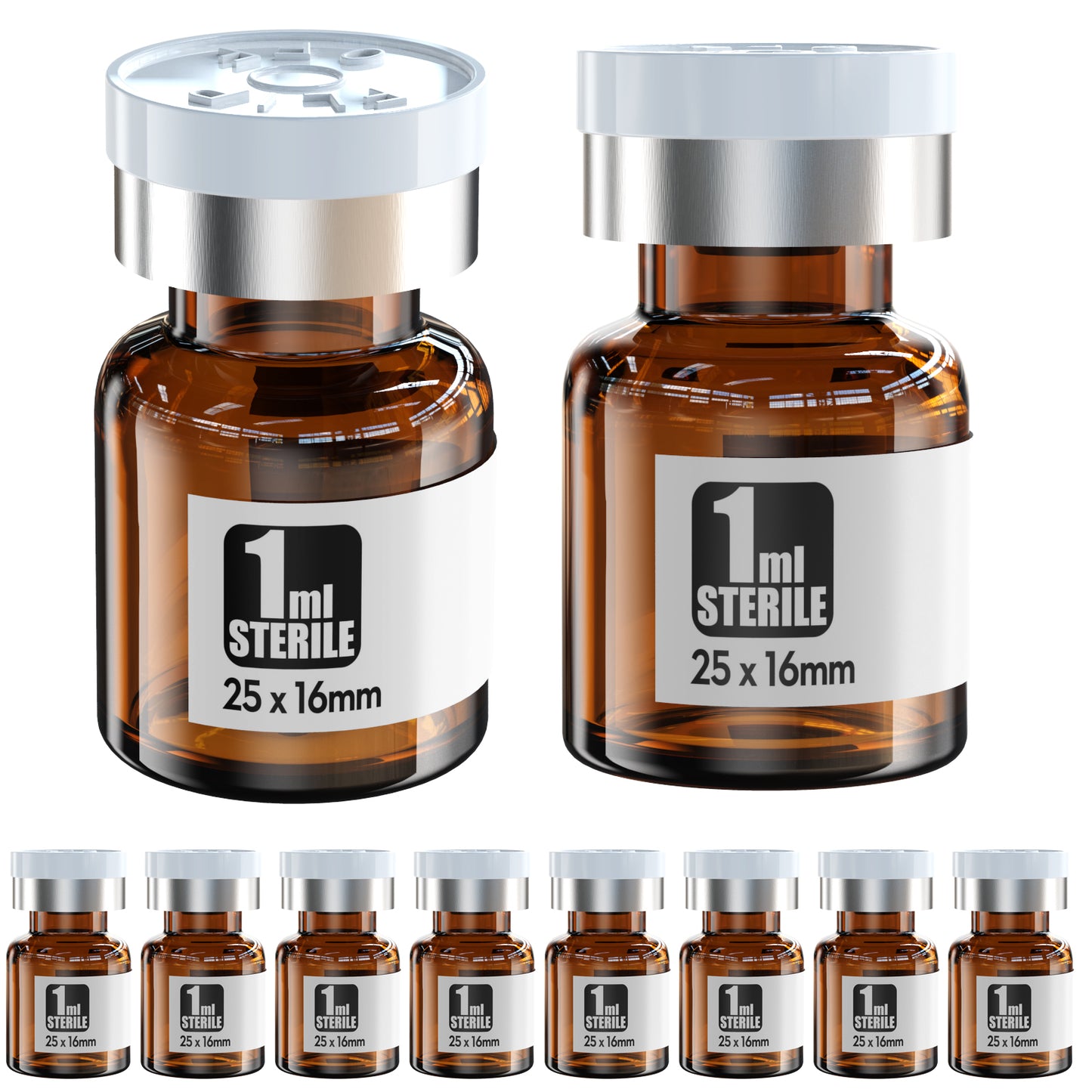 Ks-Tek Sterile Empty Vials with Self Healing Injection Port,with Aluminum Plastic Cap,Sterile Package
