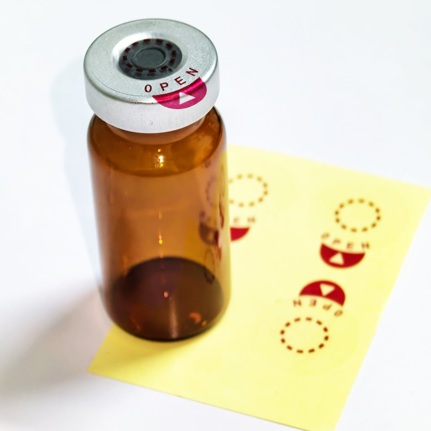 Laboratory Circle Sealing Sticker Self Adhesive Sealing Labels for 13mm /20 mm Aluminum Plastics Caps, Leak-Proof ,20pcs