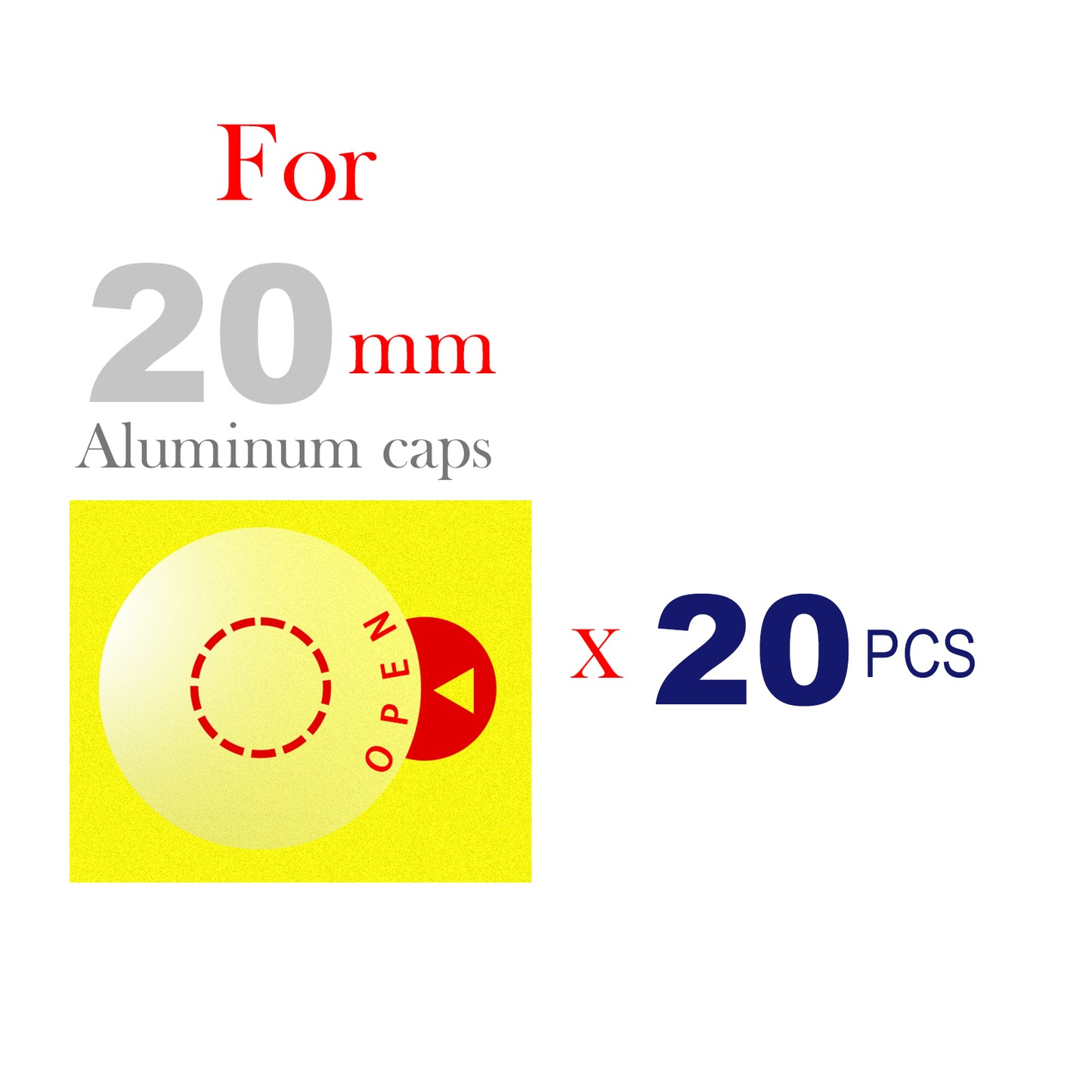 Laboratory Circle Sealing Sticker Self Adhesive Sealing Labels for 13mm /20 mm Aluminum Plastics Caps, Leak-Proof ,20pcs
