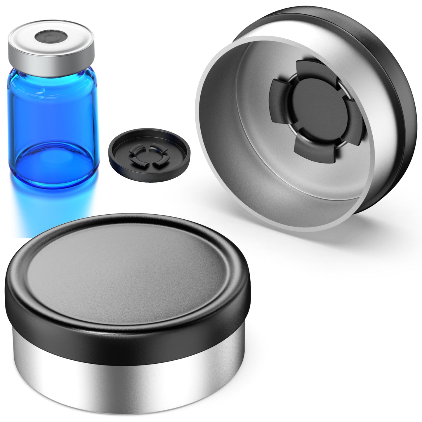 100pcs filp off cap medical vial cap aluminum cap medical bottle cap OD 13/20mm diameter full aluminum cap glass cap By Ks-Tek