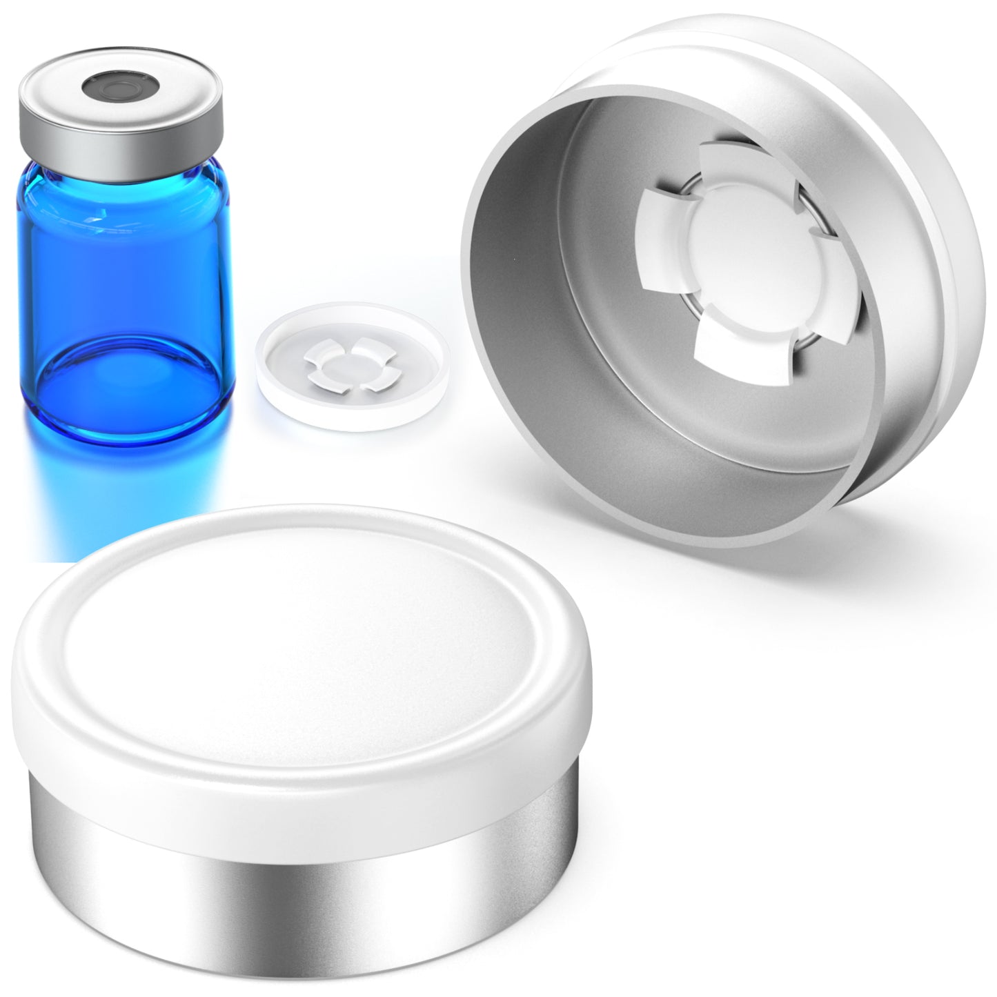 100pcs filp off cap medical vial cap aluminum cap medical bottle cap OD 13/20mm diameter full aluminum cap glass cap By Ks-Tek