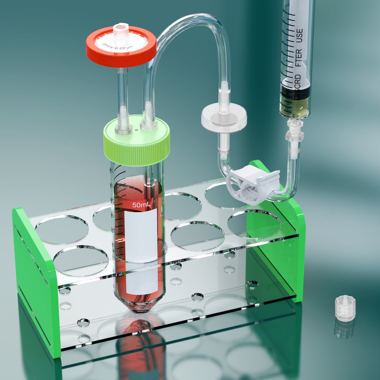 50mL Centrifuge Tube with Liquid Extraction Threaded Caps,Plastic Test Tube Closed transfer system for Experimental Solution Extracts,1pcs