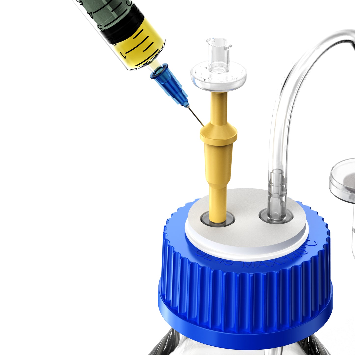 GL45 porous cap spiral cap liquid chromatography waste cap 8/1 4/1 reagent bottle fluid output cap by Ks-Tek