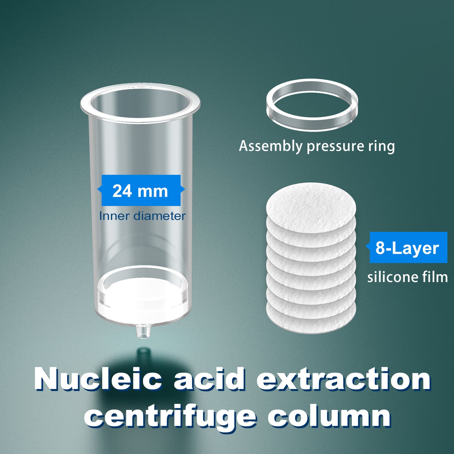 MAXI Spin Columns Silica Spin Tube Kit,High Speed Plasmid Column & Collection Separator Tube with 8 Layers Membrane for Lab Purification,50 ml,3 pcs
