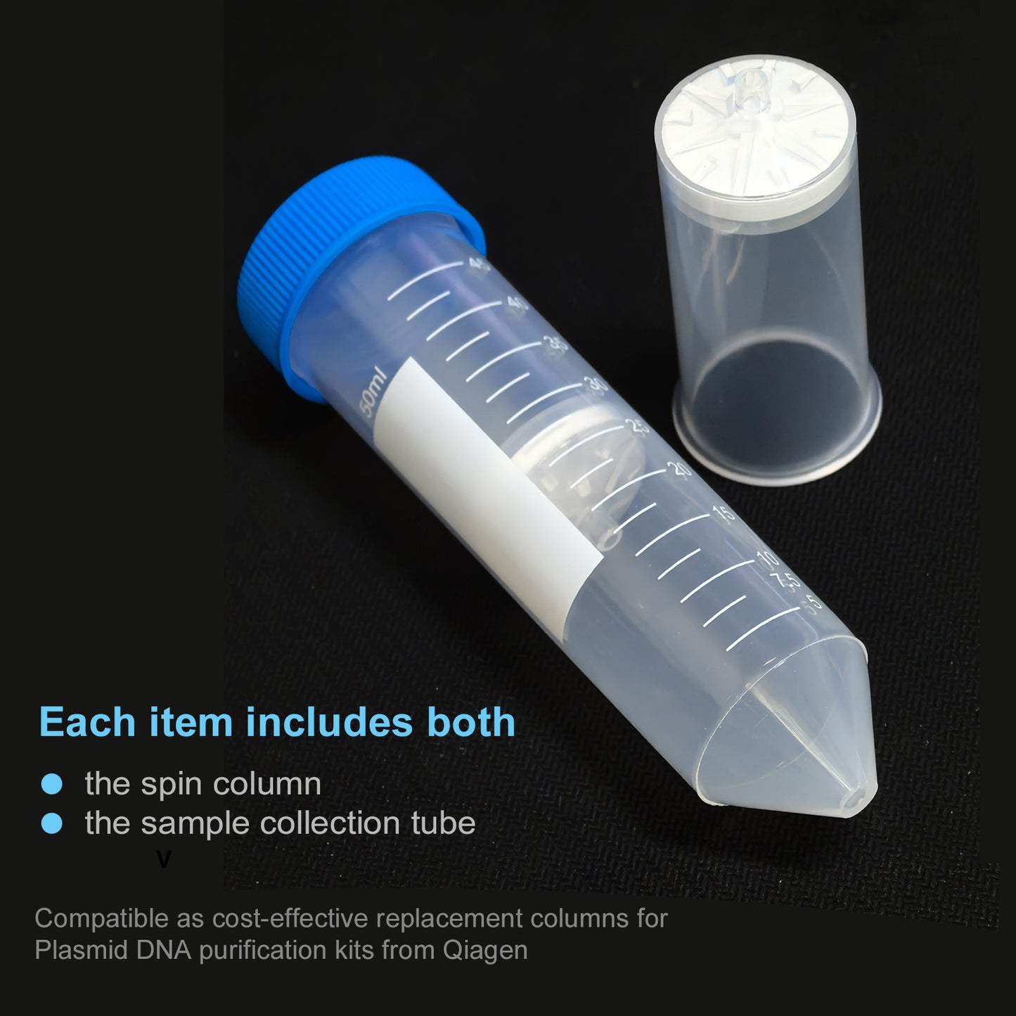 MAXI Spin Columns Silica Spin Tube Kit,High Speed Plasmid Column & Collection Separator Tube with 8 Layers Membrane for Lab Purification,50 ml,3 pcs