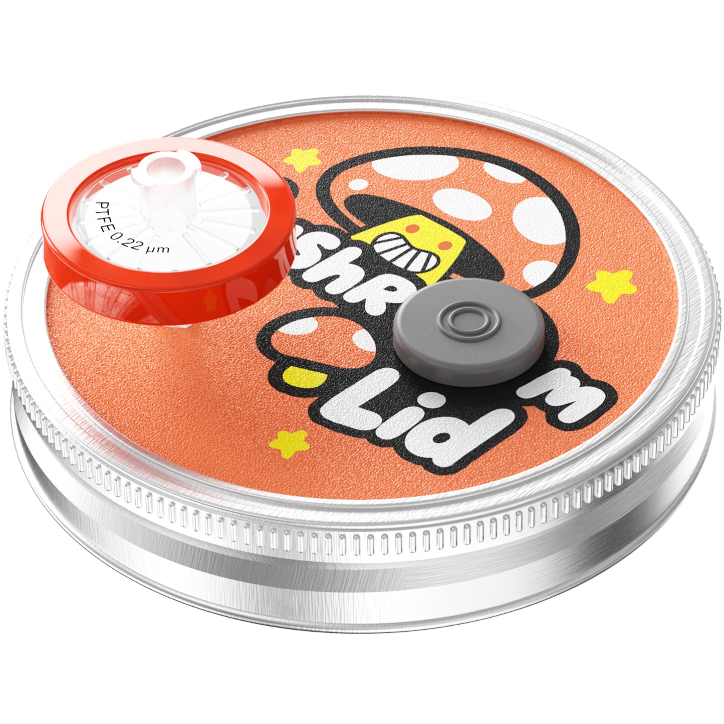 Mushroom Jar Liquid Culture Lid Regular/Wide Mouth Split-type Grain Spawn Cultivation Mason Jar Lid with Split Cartoon Lid PTFE Membrane & Self Healing Injection Ports For Mushroom