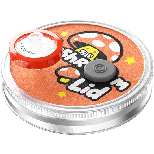 Mushroom Jar Liquid Culture Lid Regular/Wide Mouth Split-type Grain Spawn Cultivation Mason Jar Lid with Split Cartoon Lid PTFE Membrane & Self Healing Injection Ports For Mushroom