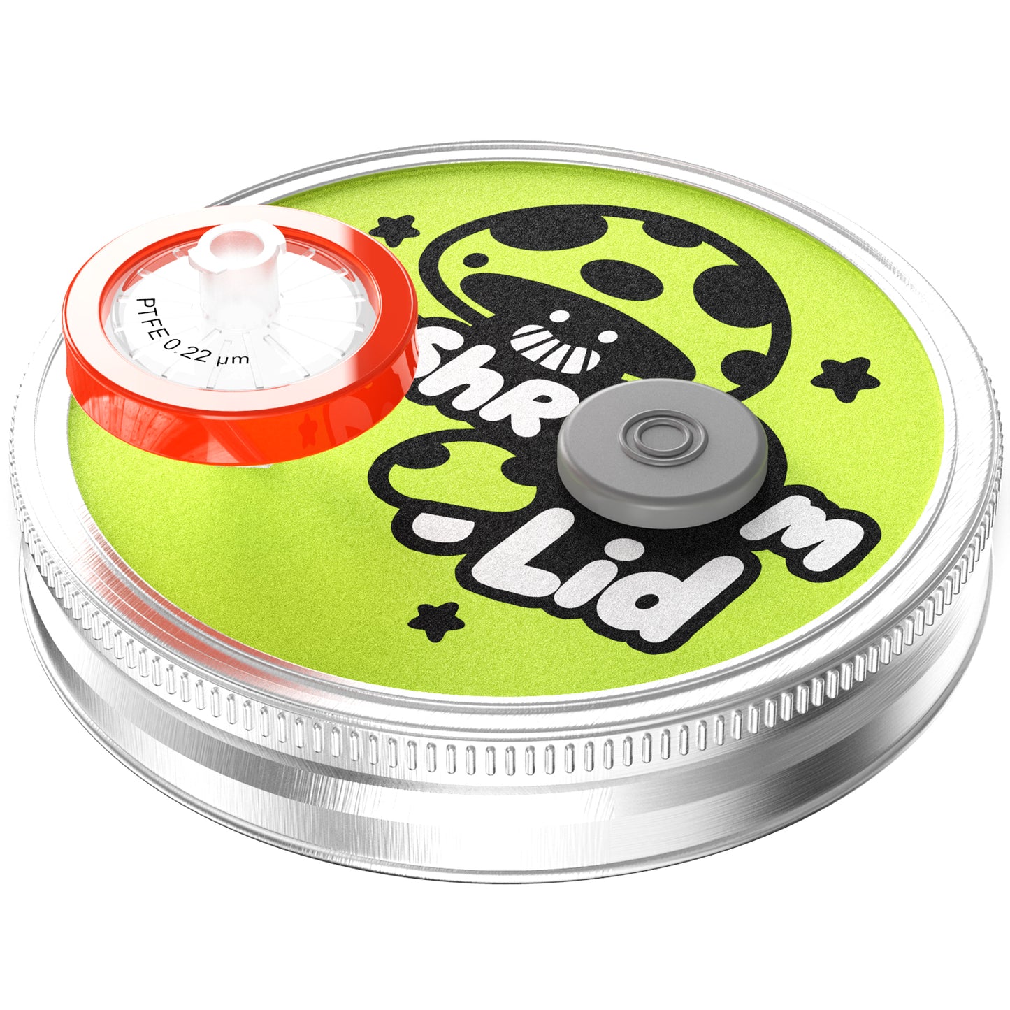 Mushroom Jar Liquid Culture Lid Regular/Wide Mouth Split-type Grain Spawn Cultivation Mason Jar Lid with Split Cartoon Lid PTFE Membrane & Self Healing Injection Ports For Mushroom