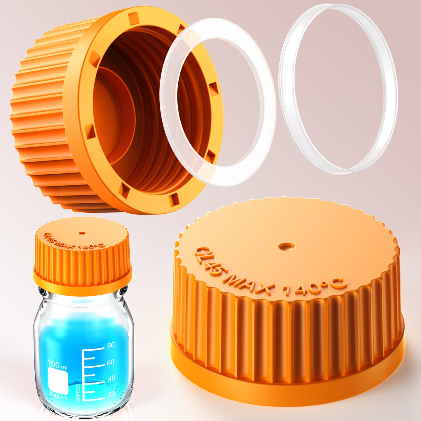 GL45 porous cap spiral cap liquid chromatography waste cap 8/1 4/1 reagent bottle fluid output cap by Ks-Tek
