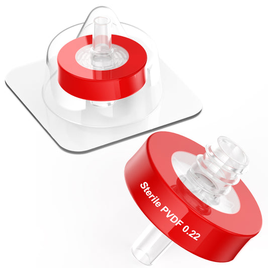 Sterile Syringe Filters,PVDF Hydrophilic  Membrane 0.22μm Pore Size,13mm Diameter,10/25/50/100 Pcs Individually Packed by Ks-Tek