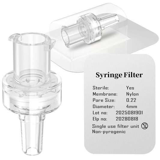 Sterile hydrophilic Syringe Filter,Nylon Membrane 0.22um/0.45μm Pore Size,4mm Diameter,10pcs/25pcs/100 Pcs Individually Packed by Ks-Tek