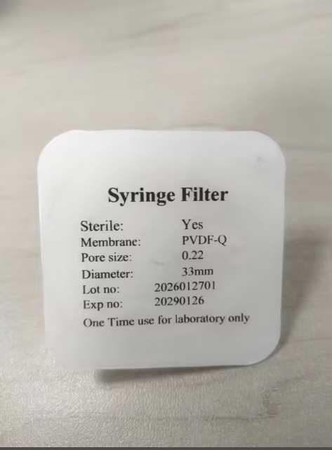 Sterile Filter Hydrophilic PVDF 33mm 0.22um/0.45um Membrane High Throughput Individually Packed,100pcs