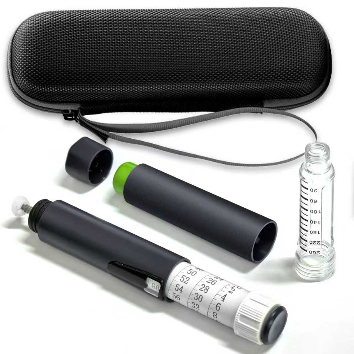 Personal Reusable Pen Injector, Portable 80 Units Insulin Pen,Black,10pcs