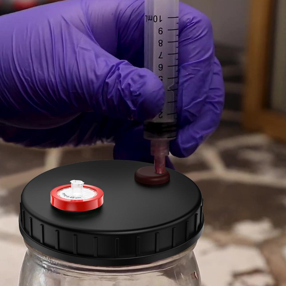 Syringe Filters,PTFE Membrane 0.45μm Pore Size,25mm Diameter,100 Pcs by Ks-Tek