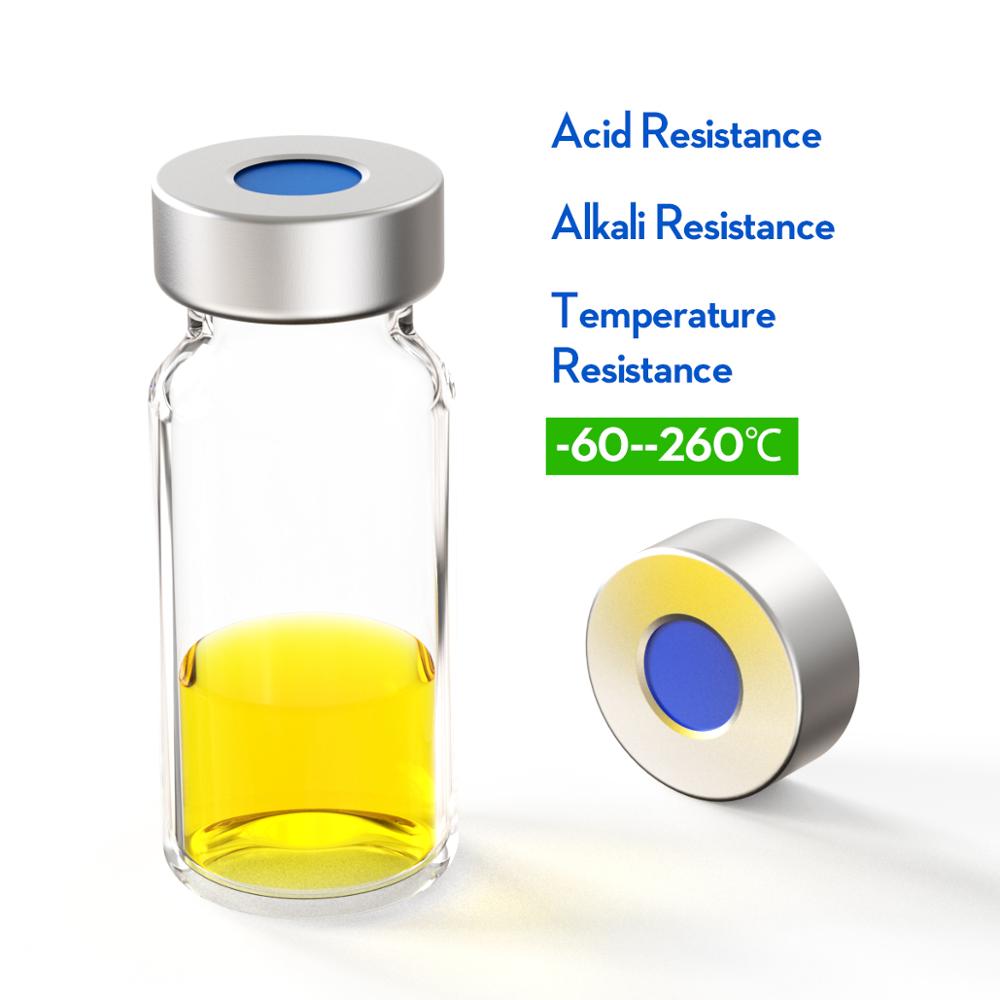 20mm*3mm Aluminum cap with White PTFE/ Blue Silicone septa for 22mm bottleneck sample bottle Jaw Chromatography vial