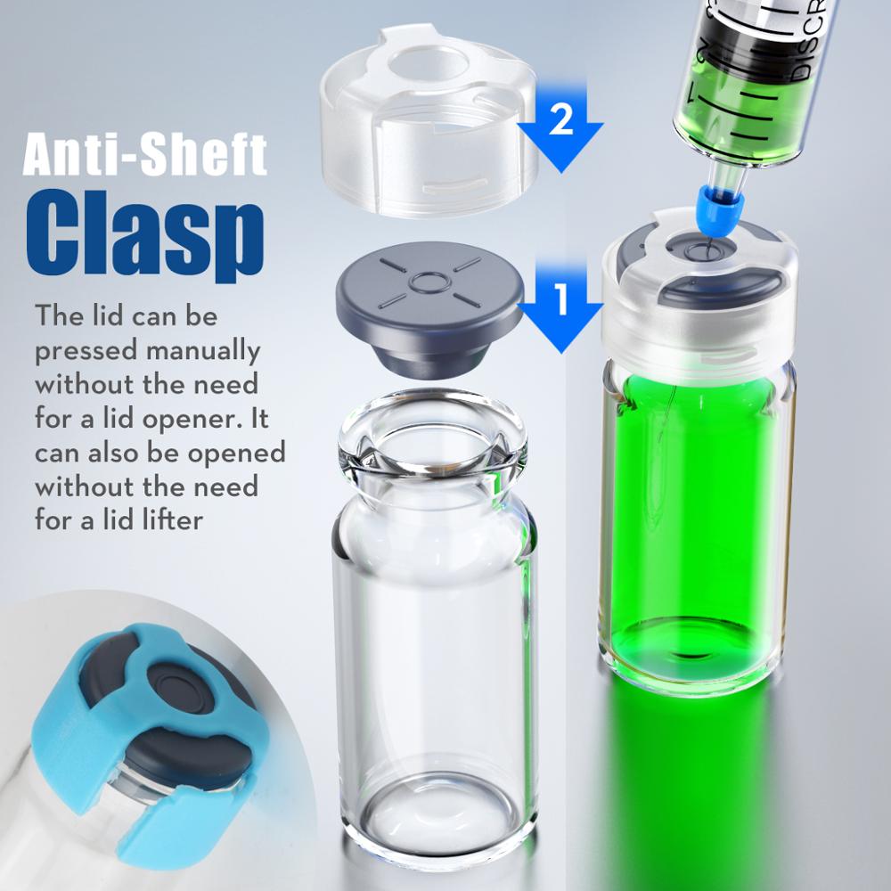10pcs penicillin bottle glass bottle with rubber stopper and anti-sheft clasp 3ml, 5ml, 7ml,10ml, 15ml, 20ml,25ml,30ml jars