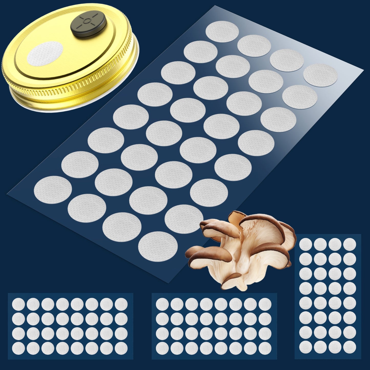 Synthetic Filter Paper Stickers 20 mm 0.2 μm Filter Disc Mushroom Applied Under Wide Mouth Jar Lid for Mushroom Cultivation