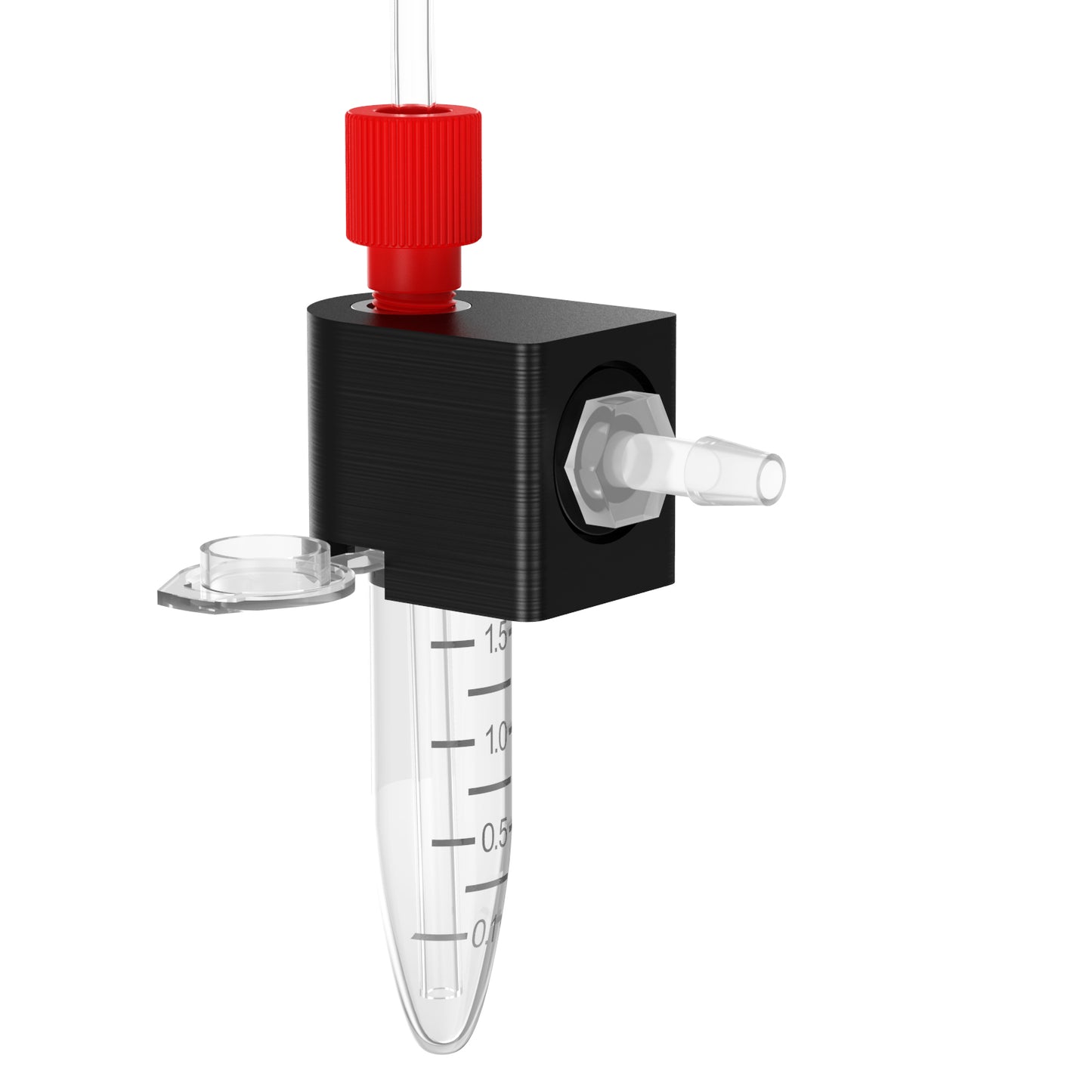Liquid Transfer Centrifuge Tubes with Solvent Delivery Caps,Closed Transfer Centrifuge Tube for Liquid Transfer in Experiments,1.5 ml /15ml/50ml Microfluidics Pressure Injection Pump with Port Cap