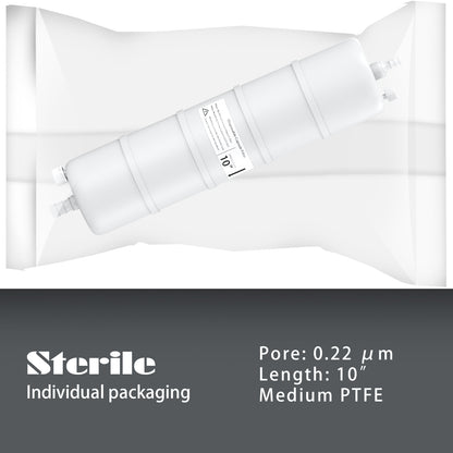 PTFE /PES Capsule Filters with Hose Barb for 1/4" to 3/8" Tube Sterile Filling Bell Filter Pore Size 0.22um Length 2.5" Individual Packaging,1/pk