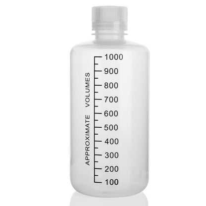 Reagent Plastic Bottle , Wide Mouth/Regular Mouth Translucent Reusable Liquid Containers with Black Scale and Caps for Classrooms, Storage at Home, or Laboratories