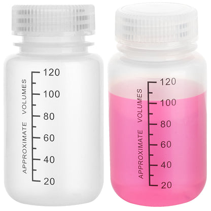 Reagent Plastic Bottle , Wide Mouth/Regular Mouth Translucent Reusable Liquid Containers with Black Scale and Caps for Classrooms, Storage at Home, or Laboratories