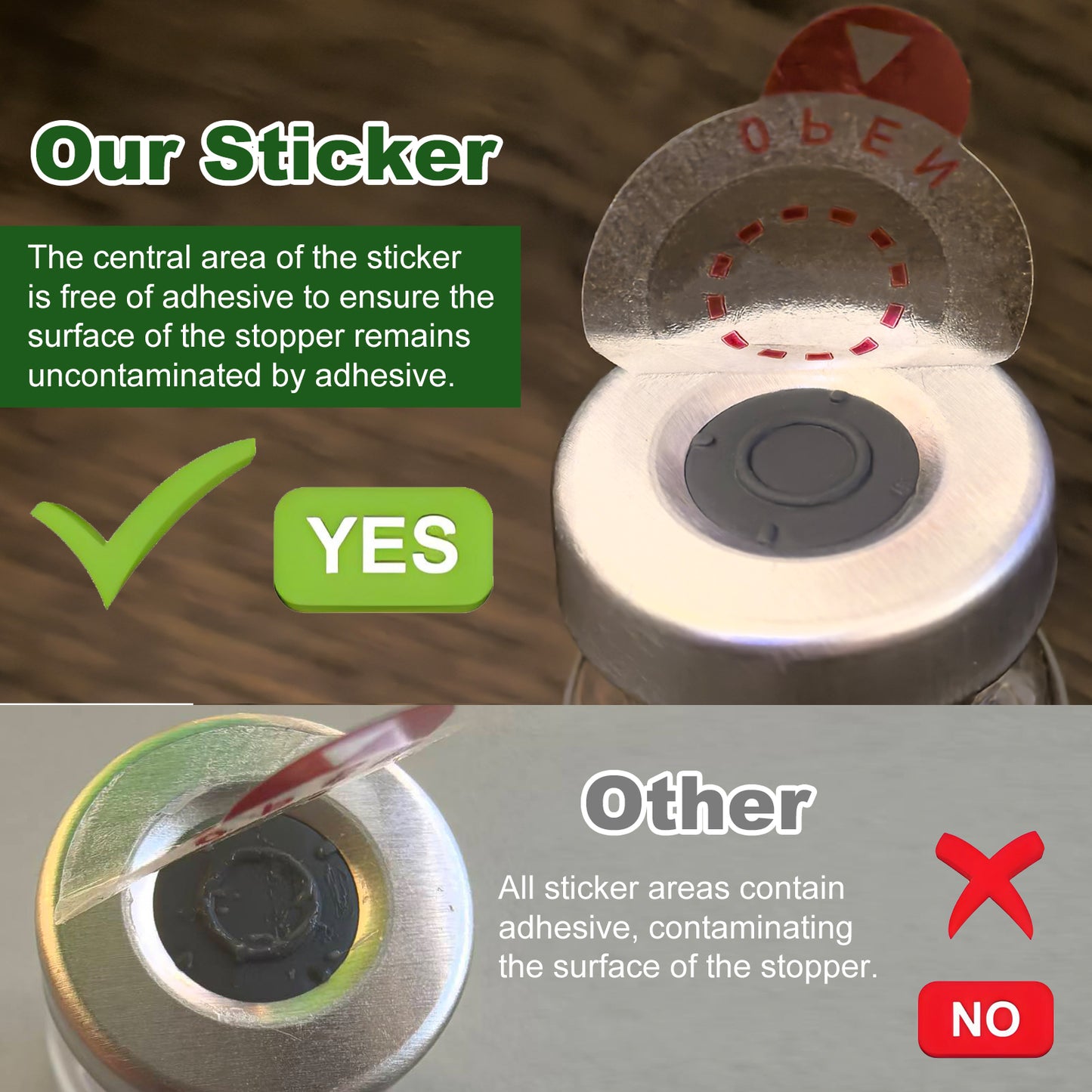 Laboratory Circle Sealing Sticker Self-adhesive Sealing Labels, 6 Colors Circular Leak-Proof Sticker for 13/20mm Aluminium Plastic Caps