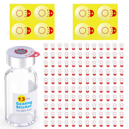 Laboratory Circle Sealing Sticker Self Adhesive Sealing Labels for 13mm /20 mm Aluminum Plastics Caps, Leak-Proof