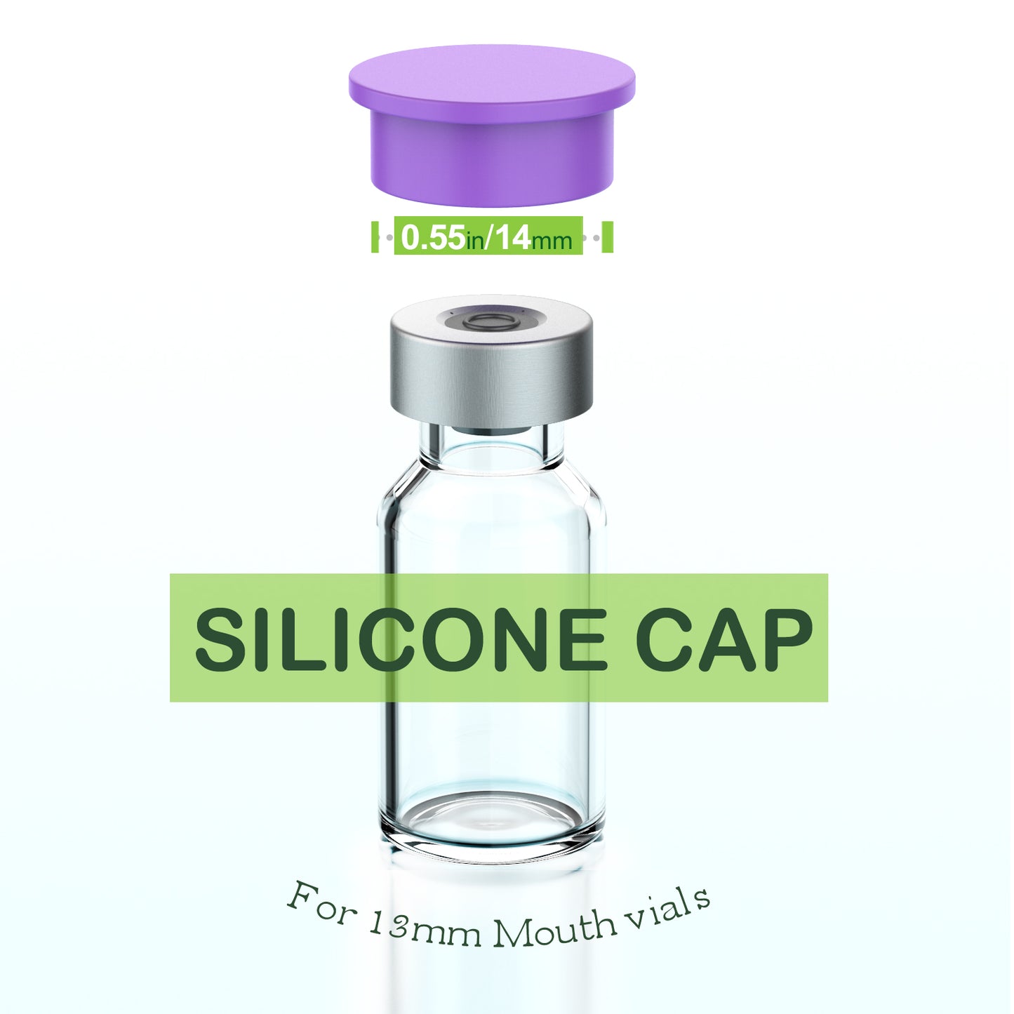 13mm /20mm Glass Vials Protective Caps, Reusable Silicone Vial Caps for Glass Bottle ,Leak Resistant Cover Fit 1 ml 2 ml 3 ml Vial, 6 Color,12pcs