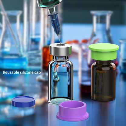 13mm /20mm Glass Vials Protective Caps, Reusable Silicone Vial Caps for Glass Bottle ,Leak Resistant Cover Fit 1 ml 2 ml 3 ml Vial, 6 Color,12pcs