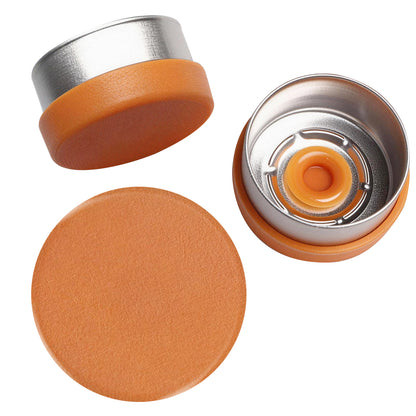 Laser Engraving Flip Off Caps Customised Logo Flip Top Covers Aluminum-Plastic Lids Single Tone Flip Top Seals for Glass Vial 100 pcs