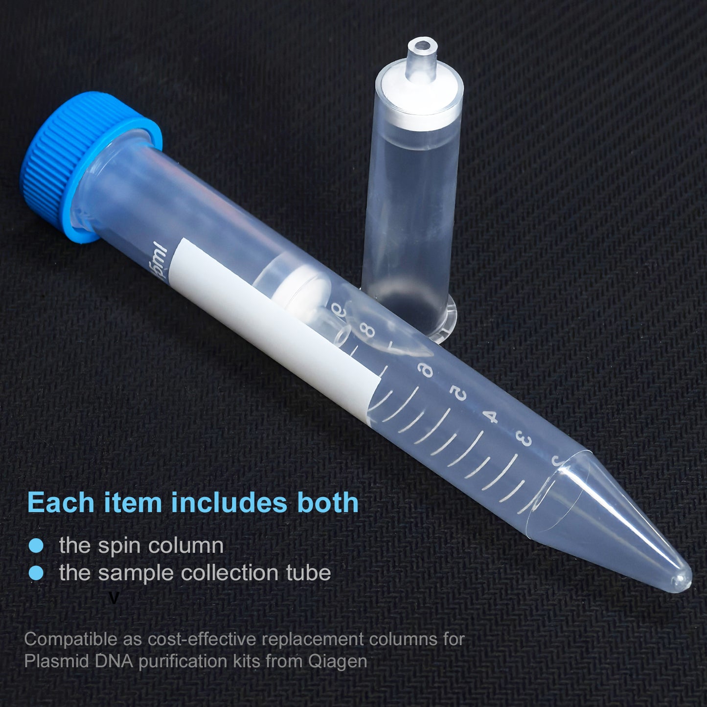 MIDI Spin Columns Silica Spin Tube Kit,High Speed Plasmid Column & Collection Separator Tube with 10 Layers Membrane for Lab Purification,15 ml,3 pcs