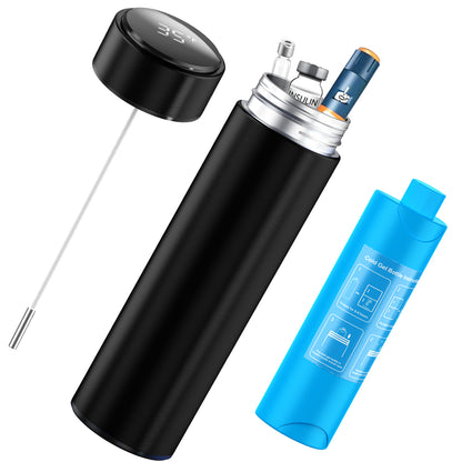 Insulin Cooler Travel Case, 60H- Reusable Cooler with Temperature Probe and Display Screen for Insulin Pens, Long Trips Lightweight Design Thermos,1pcs
