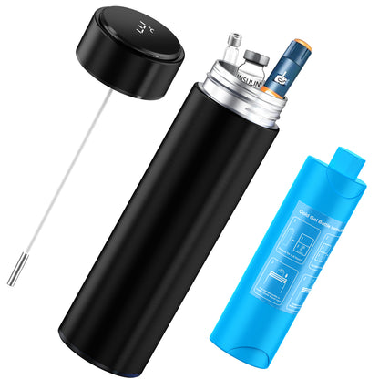 Insulin Cooler Travel Case, 60H- Reusable Cooler with Temperature Probe and Display Screen for Insulin Pens, Long Trips Lightweight Design Thermos,1pcs