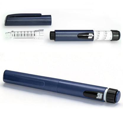 60 Unit Reusable Pen Injector Adjustable Dose Dial,Compatible with 1.5/1.8/3mL Cartridges,1pcs