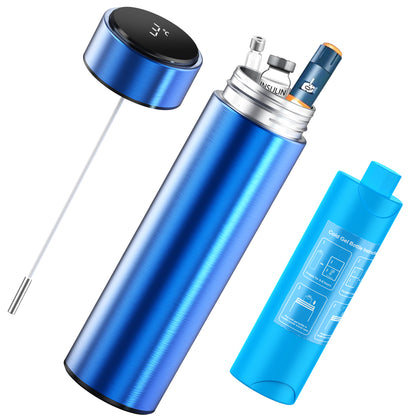 Insulin Cooler Travel Case, 60H- Reusable Cooler with Temperature Probe and Display Screen for Insulin Pens, Long Trips Lightweight Design Thermos,1pcs