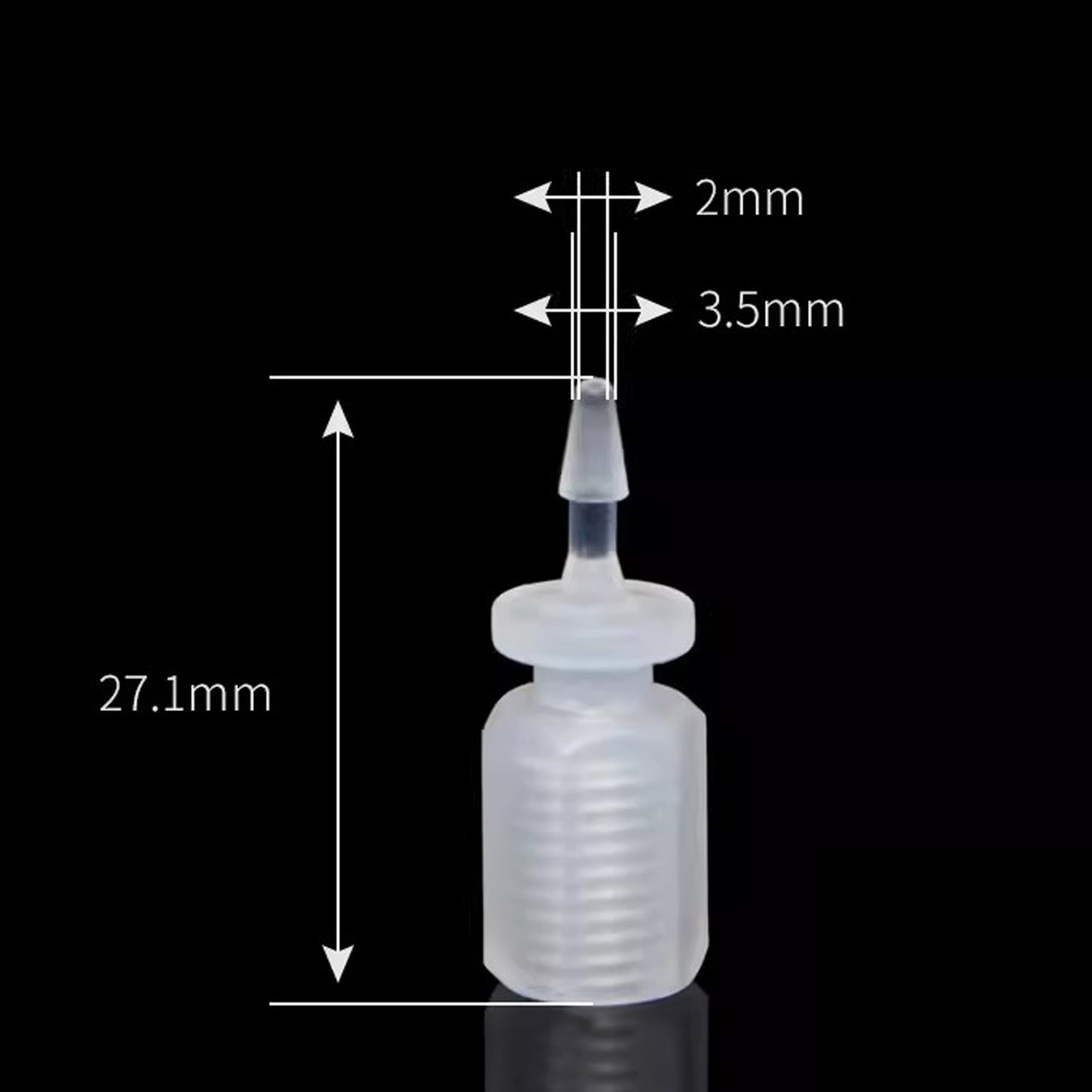 Barb-to-Female Adapters with 1/4-28" Thread to Barb Fittings Fit with 1/8" Inner Soft and Hard Tube for Lab Fluid Applications ,5pcs