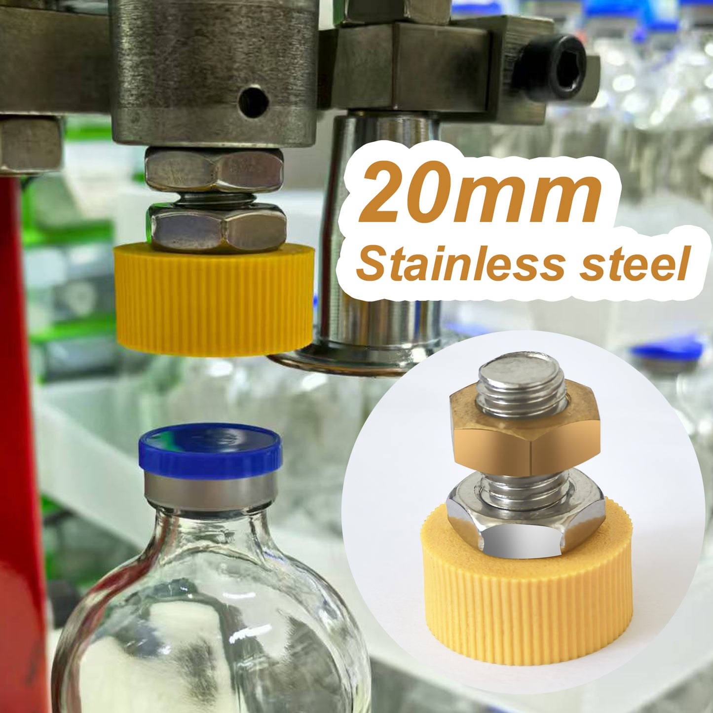 Bottle Capping Machine Positioning Head ,Crimping Tool Stainless Steel Accessory for 13mm/20mm Unthreaded, Direct Pressing of Aluminum-Plastic Cap Semi-Automatic Machine ,1 pcs