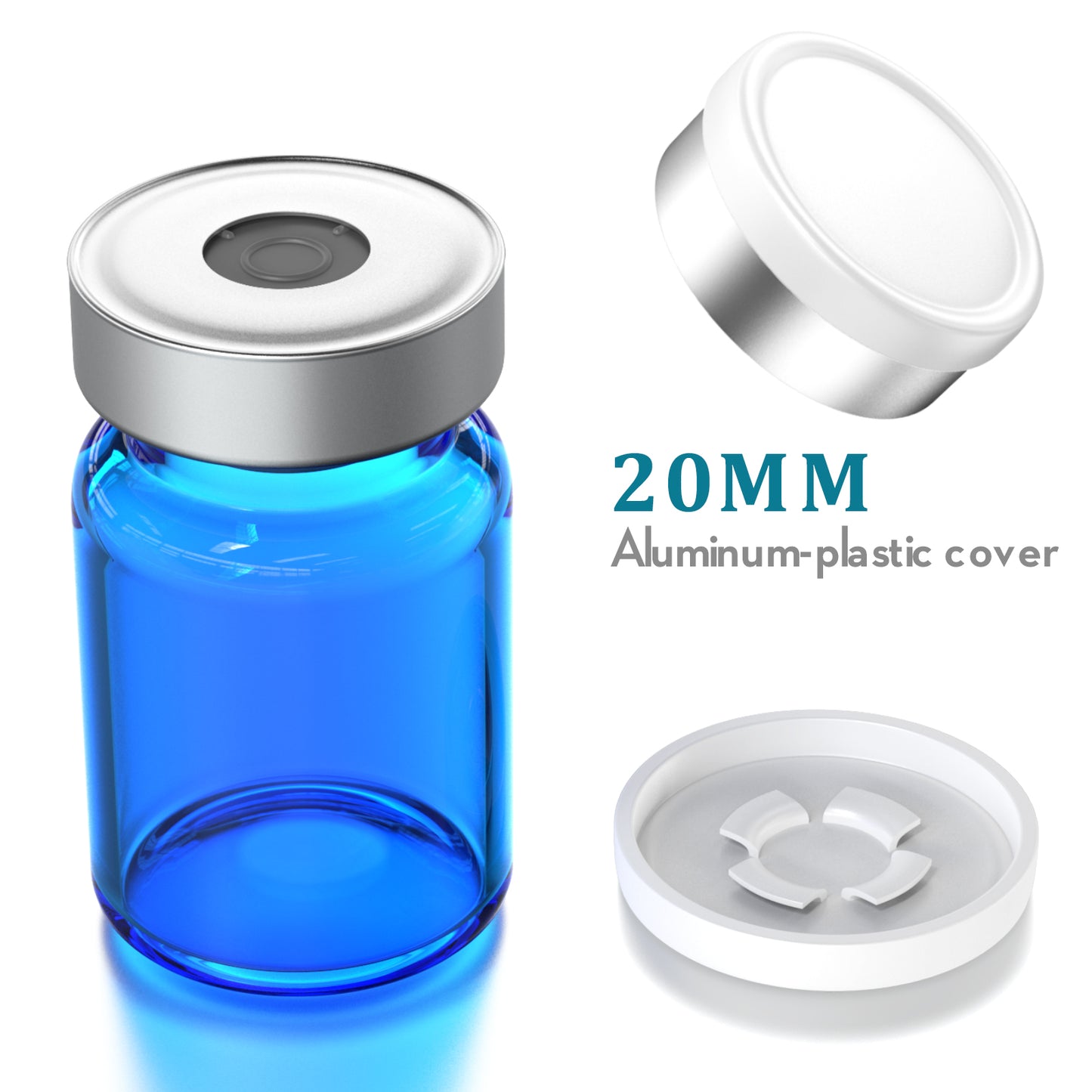 100pcs filp off cap medical vial cap aluminum cap medical bottle cap OD 13/20mm diameter full aluminum cap glass cap By Ks-Tek