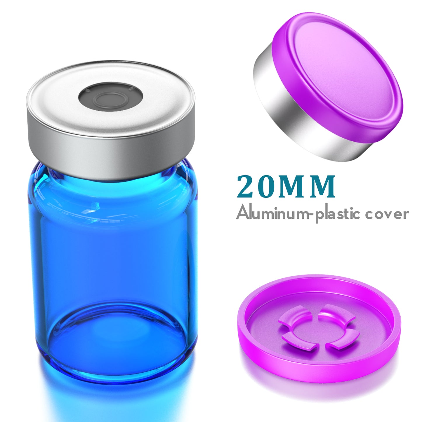 100pcs filp off cap medical vial cap aluminum cap medical bottle cap OD 13/20mm diameter full aluminum cap glass cap By Ks-Tek