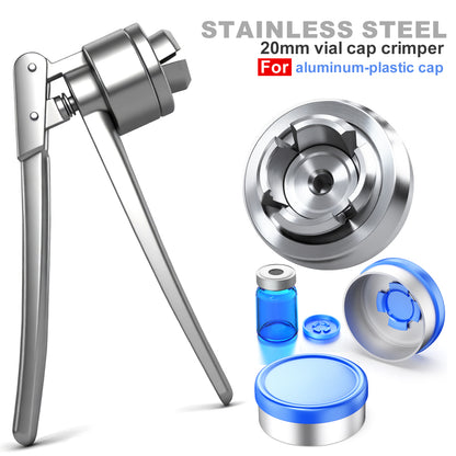 Stainless Steel Manual Vial Crimper Hand Sealing Machine for Crimping 20Mm Flip Off Caps for Aluminum Plastic