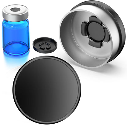 Laser Engraving Flip Off Caps Customised Logo Flip Top Covers Aluminum-Plastic Lids Single Tone Flip Top Seals for Glass Vial 100 pcs