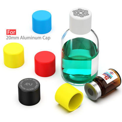 13mm/20mm Glass Vials Protective Caps, Reusable Silicone Vial Caps for Glass Vials ,Leak Resistant Cover, 5 Color,10pcs