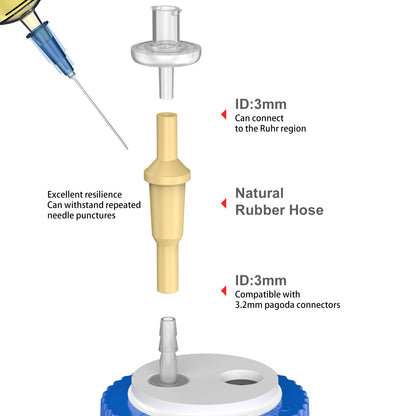 GL45 porous cap spiral cap liquid chromatography waste cap 8/1 4/1 reagent bottle fluid output cap by Ks-Tek