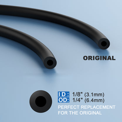 Silicone Hose Set 1/8" ID x 1/4" OD  Replacement Hose Fits So Clean 2 (SC1200) & AirSense 10 and AirCurve 10 Humidifier,5ft, 1ft & 0.36ft Black Tubes