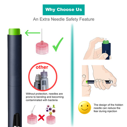 Personal Reusable Pen Injector, Portable 80 Units Insulin Pen,Black