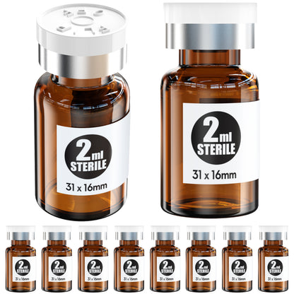 Ks-Tek Sterile Empty Vials with Self Healing Injection Port,with Aluminum Plastic Cap,Sterile Package