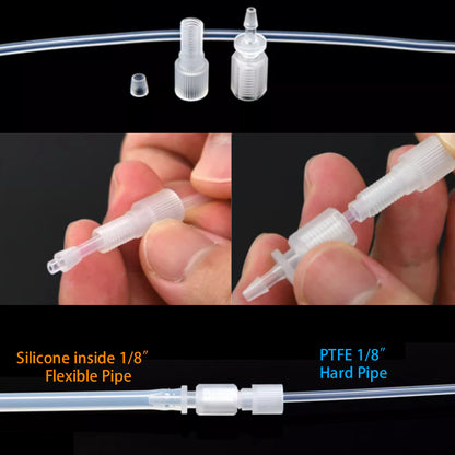 Barb-to-Female Adapters with 1/4-28" Thread to Barb Fittings Fit with 1/8" Inner Soft and Hard Tube for Lab Fluid Applications ,5pcs