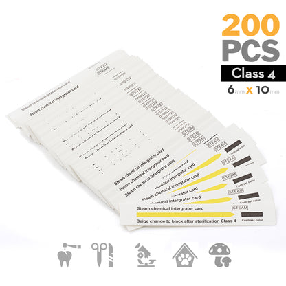 Ks-Tek Autoclave Indicator Card,Class-4/Class-5/Class-6 Sterilization Indicator Strips for Laboratories Steam Sterilize,200 pcs